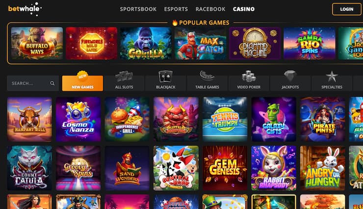A snapshot of BetWhale, one of our top rated New Hampshire online casinos.